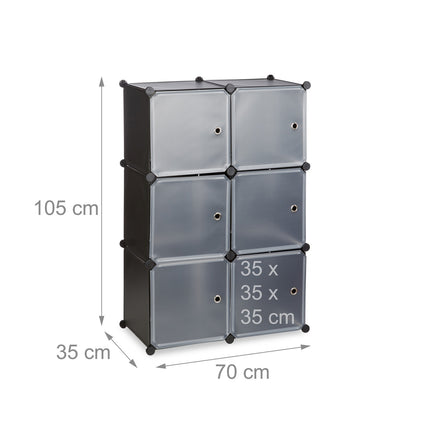 Shelf system with 6 doors