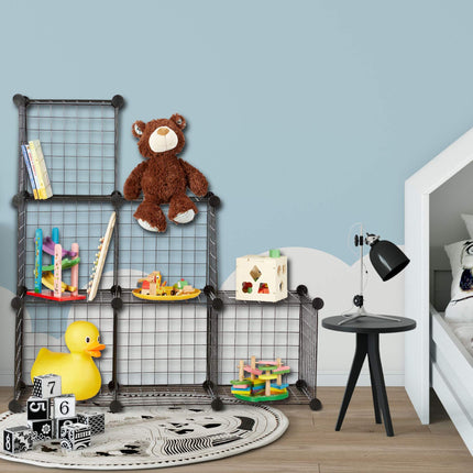 Shelf system with wire mesh 6 compartments
