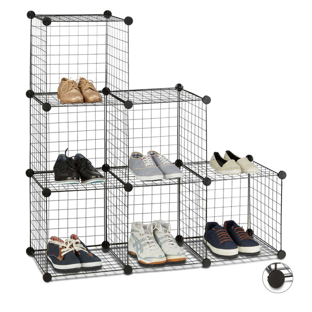 Shelf system with wire mesh 6 compartments