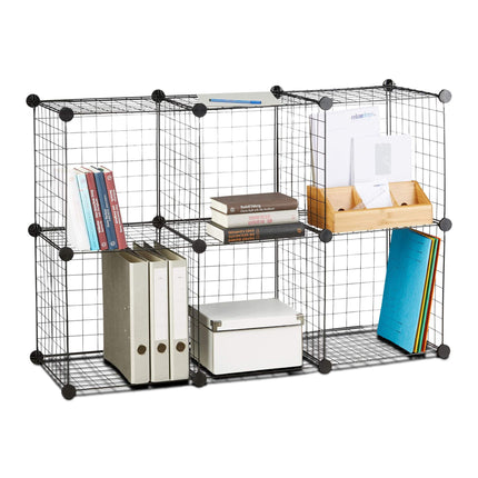 Shelf system with wire mesh 6 compartments