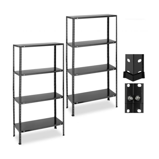Shelving for heavy vehicles 2 pcs 4 floors black