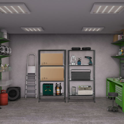 Shelving for heavy vehicles 2 pcs 4 floors black