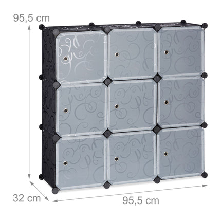 Shelving system with doors