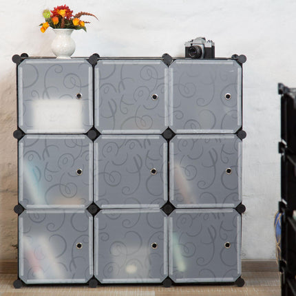 Shelving system with doors
