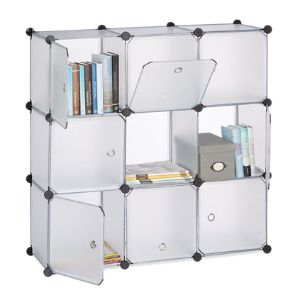 Shelving system with doors
