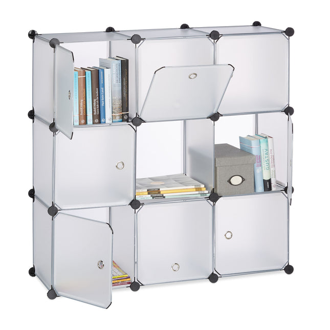 Shelving system with doors