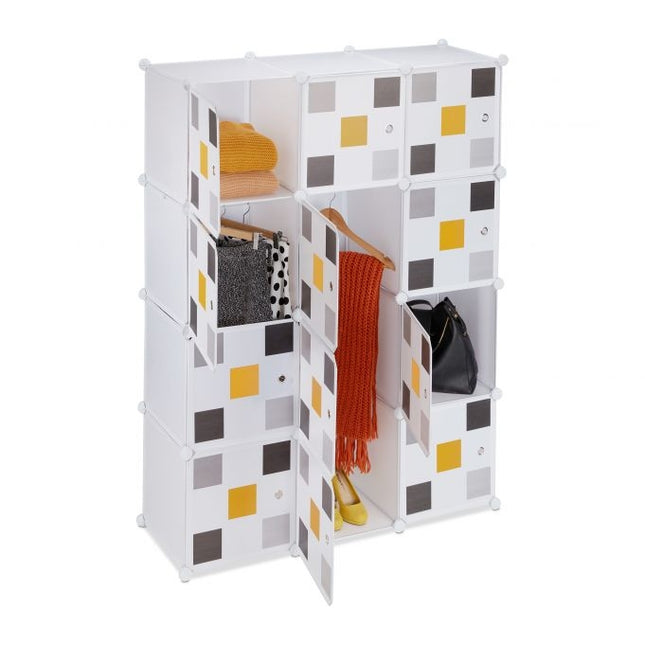 Shelving wardrobe 8 compartments white