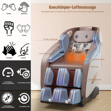 Shiatsu Massage Chair with Heat, Bluetooth, Full Body Relaxation