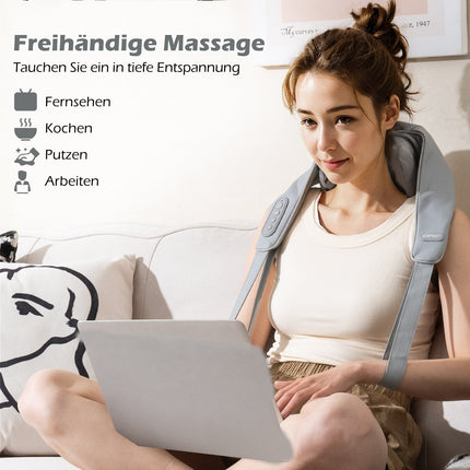 Shiatsu Neck and Shoulder Massager, 4D Deep Tissue, Wireless