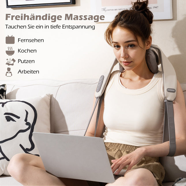 Shiatsu Neck and Shoulder Massager with Heat, Wireless