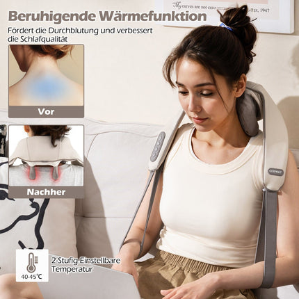 Shiatsu Neck and Shoulder Massager with Heat, Wireless