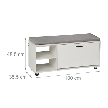 Shoe Bench with Cushion & Hallway Cabinet Set