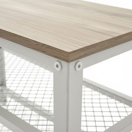 Shoe Bench with Seat and 2 Shelves for Entryway