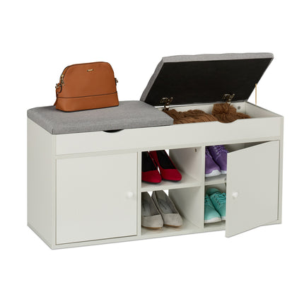 Shoe Bench with Storage and Lift-Up Seat