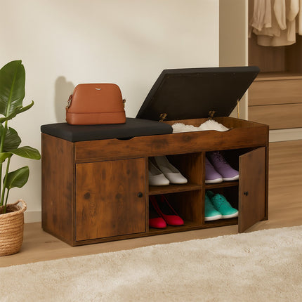 Shoe Bench with Storage and Lift-Up Seat