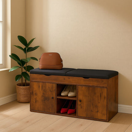 Shoe Bench with Storage and Lift-Up Seat