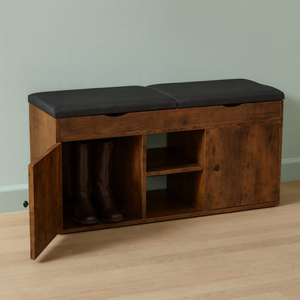 Shoe Bench with Storage and Lift-Up Seat