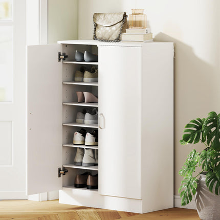 Shoe Cabinet, 2 Doors, 6 Adjustable Shelves, 21 Pair