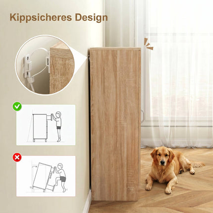 Shoe Cabinet, 2 Doors, Adjustable Shelves, Holds 14 Pairs