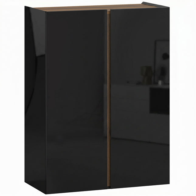 Schoenenkast, 6 lagen, soft-close, hoogglans zwart
