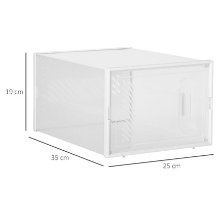 Shoe rack in transparent plastic - rectangular shelf with 8 compartments