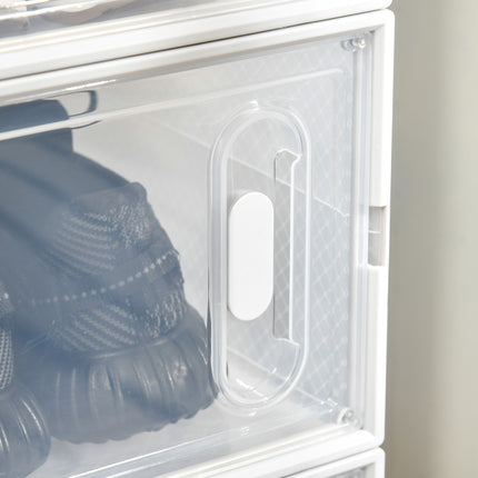 Shoe rack in transparent plastic - rectangular shelf with 8 compartments
