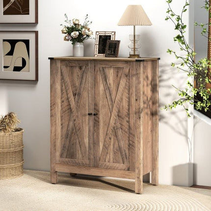 Shoe Cabinet With Doors, 6-Tier Adjustable Shelves