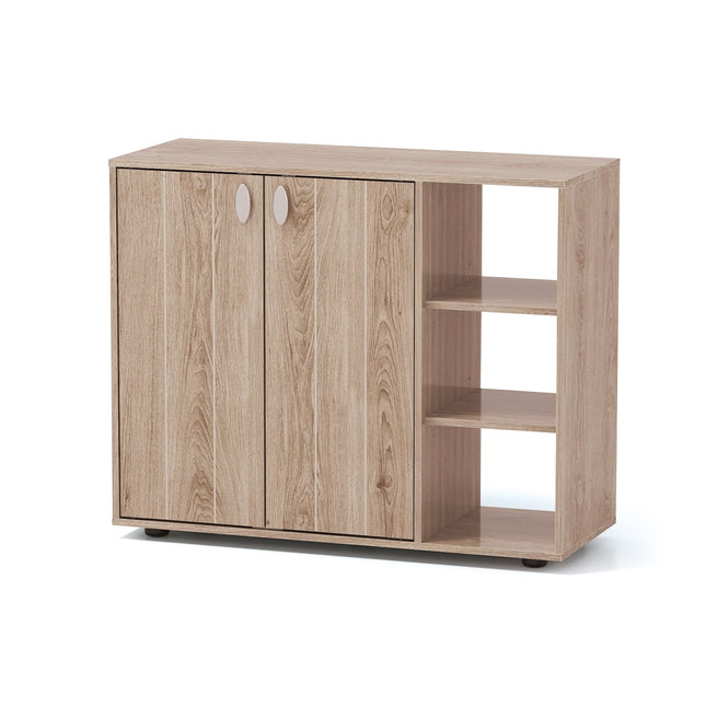 Schoenenkast met 2 deuren en verstelbare planken, naturel