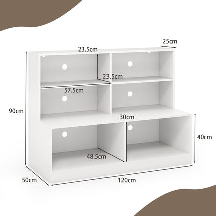 Shoe Cabinet with 6 Compartments, 2-in-1 Bench & Shelf
