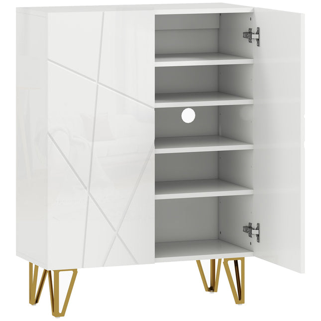 Schoenenkast met verstelbare planken, wit, 72 x 31,5 x 95 cm