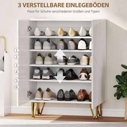Shoe Cabinet with Adjustable Shelves, White, 72 x 31.5 x 95 cm