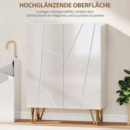 Shoe Cabinet with Adjustable Shelves, White, 72 x 31.5 x 95 cm