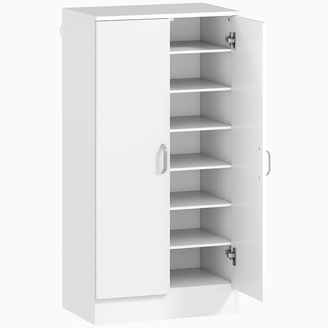 Schoenenkast met softclose scharnieren, verstelbare planken, wit