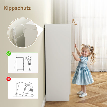Shoe Cabinet with Soft-Close Hinges, Adjustable Shelves, White