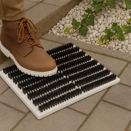 Shoe Cleaner with Grey Brush Mat – Non-Slip Rubber Base