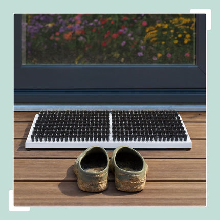 Shoe Cleaner with Grey Brush Mat – Non-Slip Rubber Base