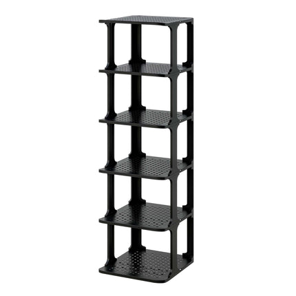 Shoe Organizer Rack, Black, Space-Saving, Pack of 6