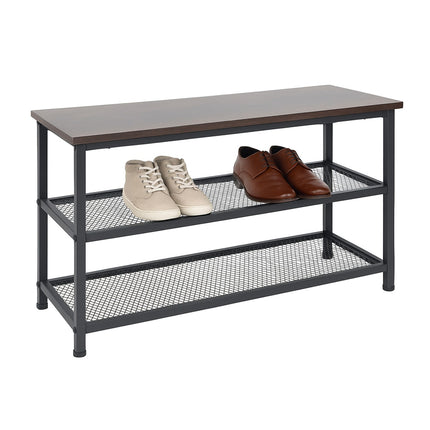 Shoe Rack, 2-Tier Metal, Holds 6 Pairs