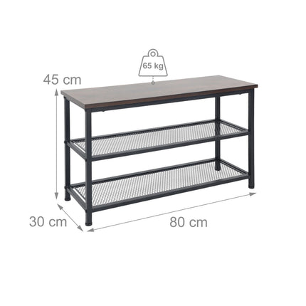 Shoe Rack, 2-Tier Metal, Holds 6 Pairs