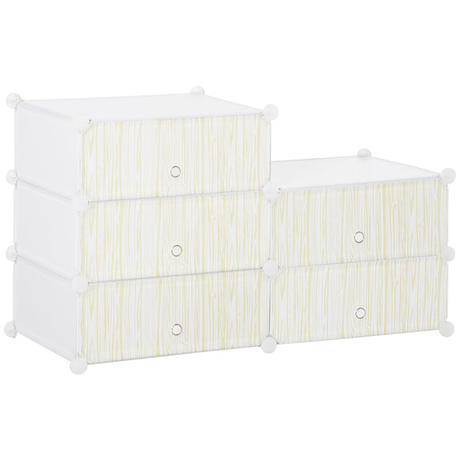 Plastic shoe shelf, holds 6 pairs, white, 49x36.5x108 cm
