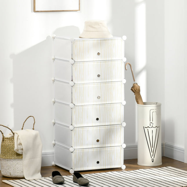 Plastic shoe shelf, holds 6 pairs, white, 49x36.5x108 cm