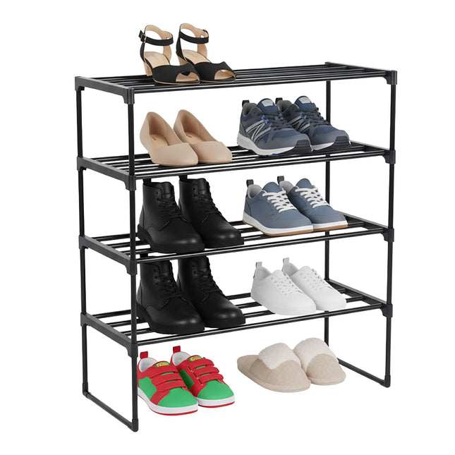 Schoenenrek - Stapelbaar metalen frame, plastic planken