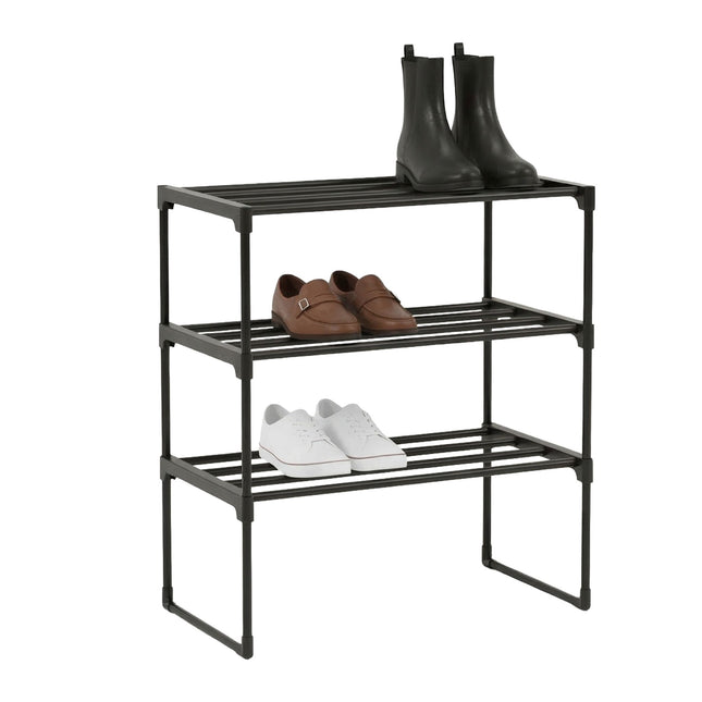 Schoenenrek - Stapelbaar metalen frame, plastic planken