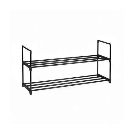Shoe Rack, Stackable Metal Frame With Plastic Tiers