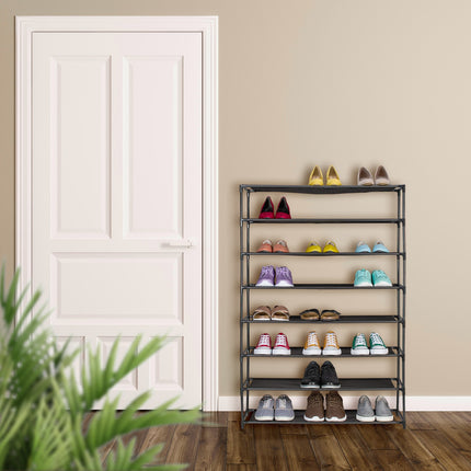 Shoe Rack with Fabric Shelves, Space-Saving Design