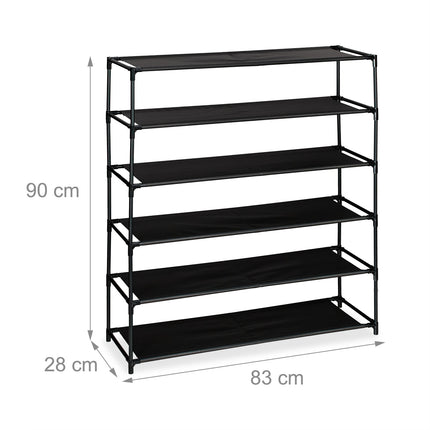 Shoe Rack with Fabric Shelves, Space-Saving Design
