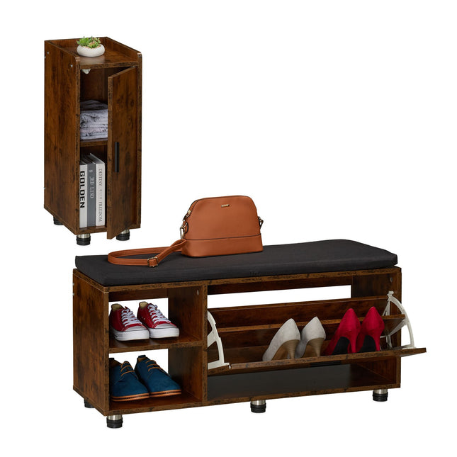 Shoe Storage Bench & Hallway Cabinet Set