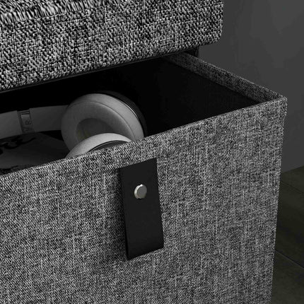 Shoe Storage Bench with Cushion, 6 Drawers, MDF, Dark Grey