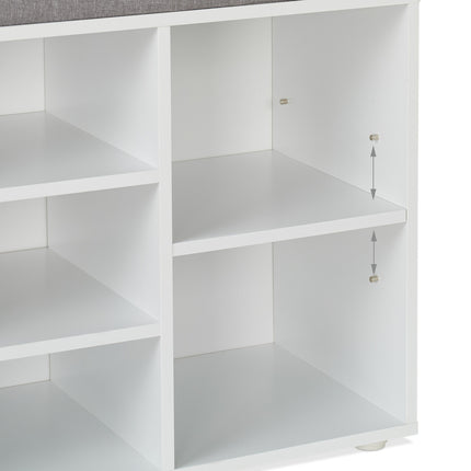 Shoe Storage Bench with Cushion – Hallway Organizer