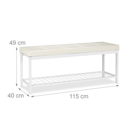 Shoe bench XXL with cushion